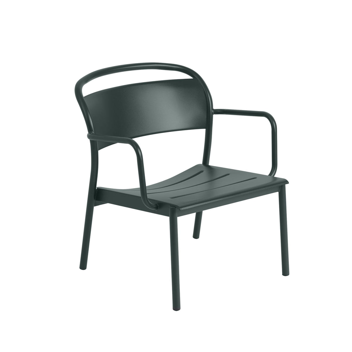 Muuto Linear Steel Lounge nojatuoli tummanvihreä Muuto