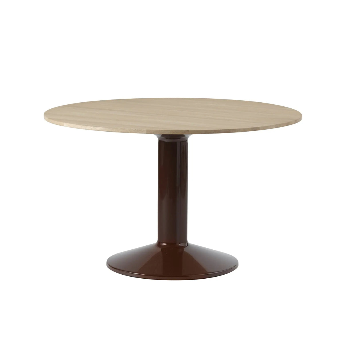 Muuto Midst pöytä Ø120 tummanpunainen/tammi - Laatukaluste