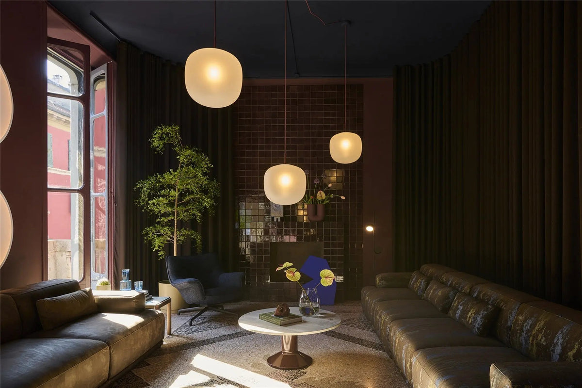 Muuto Midst sohvapöytä harmaa marmori/tummanpunainen Muuto