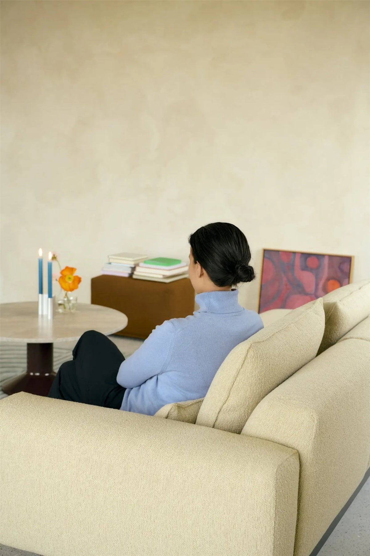 Muuto Midst sohvapöytä harmaa marmori/tummanpunainen Muuto