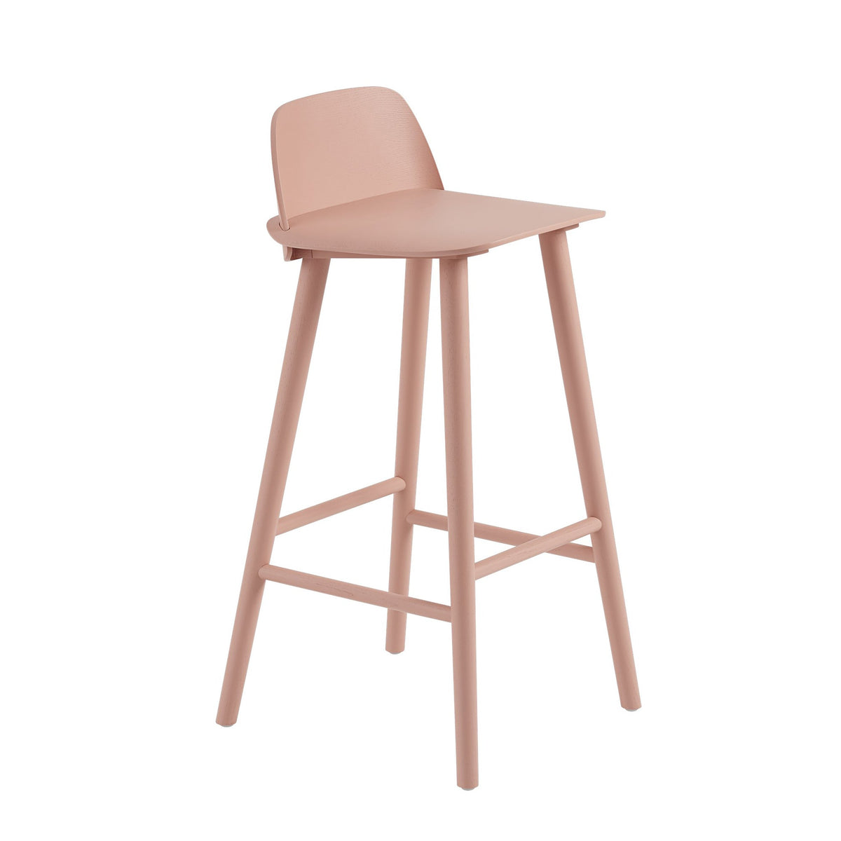 Muuto Nerd korkea baarituoli roosa - Laatukaluste