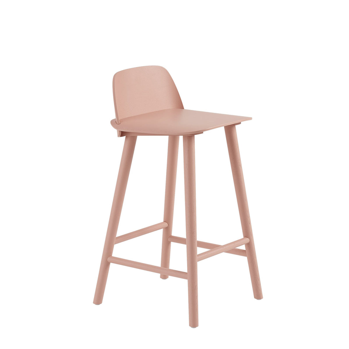 Muuto Nerd matala baarituoli roosa - Laatukaluste