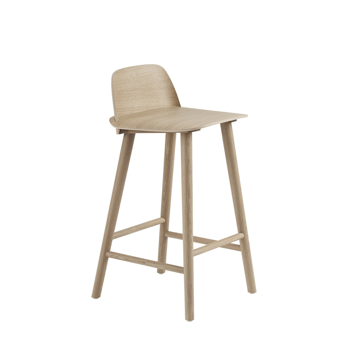 Muuto Nerd matala baarituoli tammi - Laatukaluste