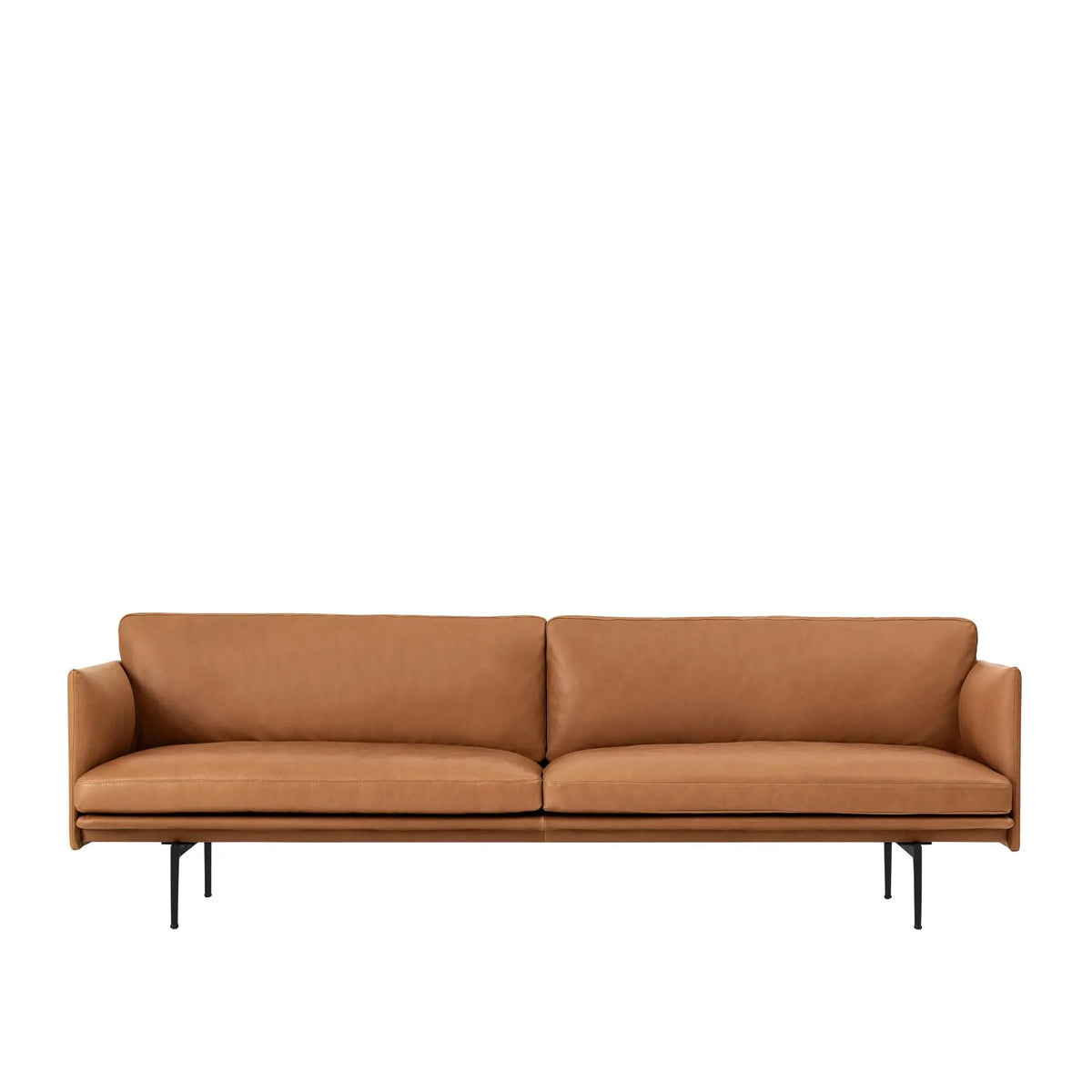 Muuto Outline 220cm sohva Cognac nahka/musta Muuto
