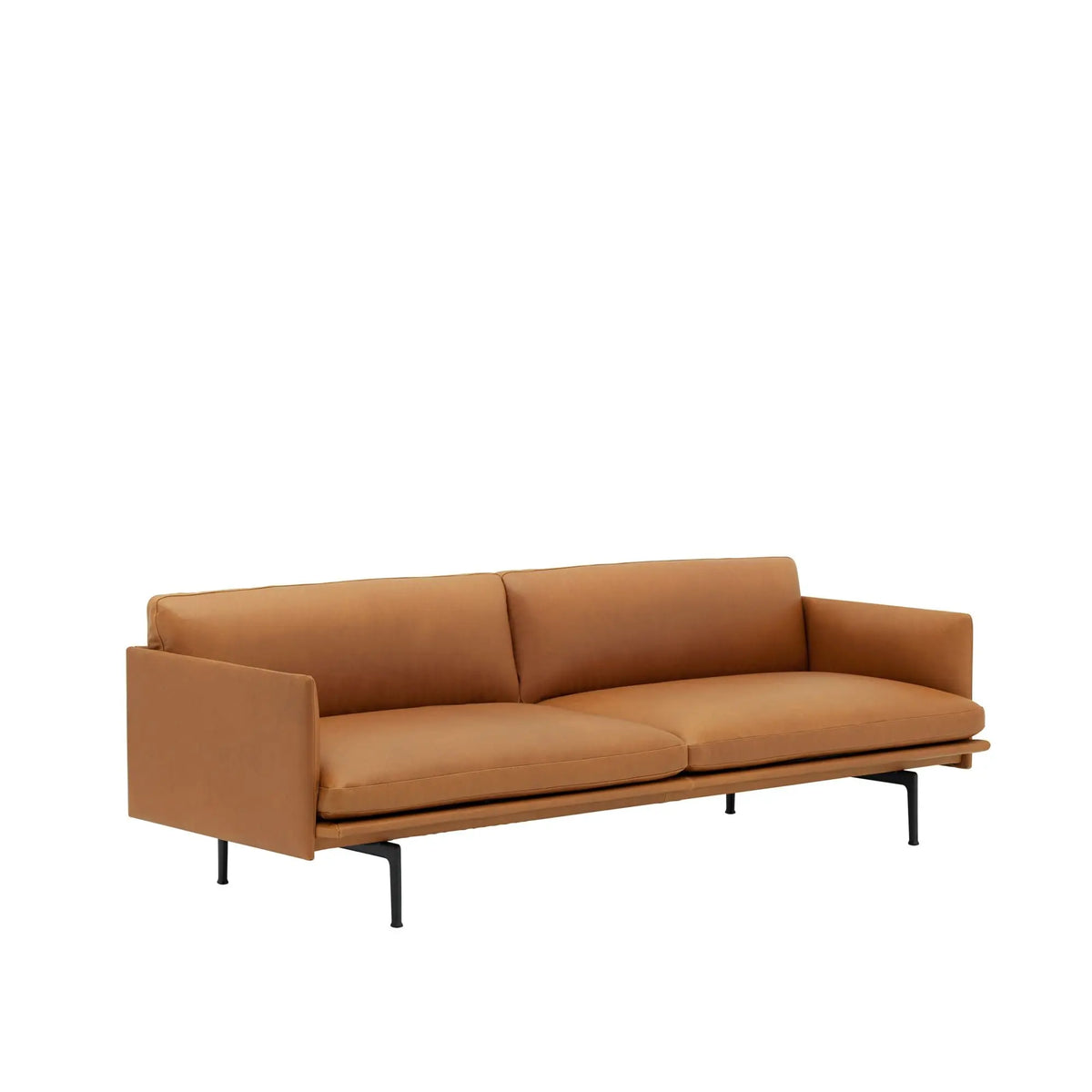 Muuto Outline 220cm sohva Cognac nahka/musta Muuto
