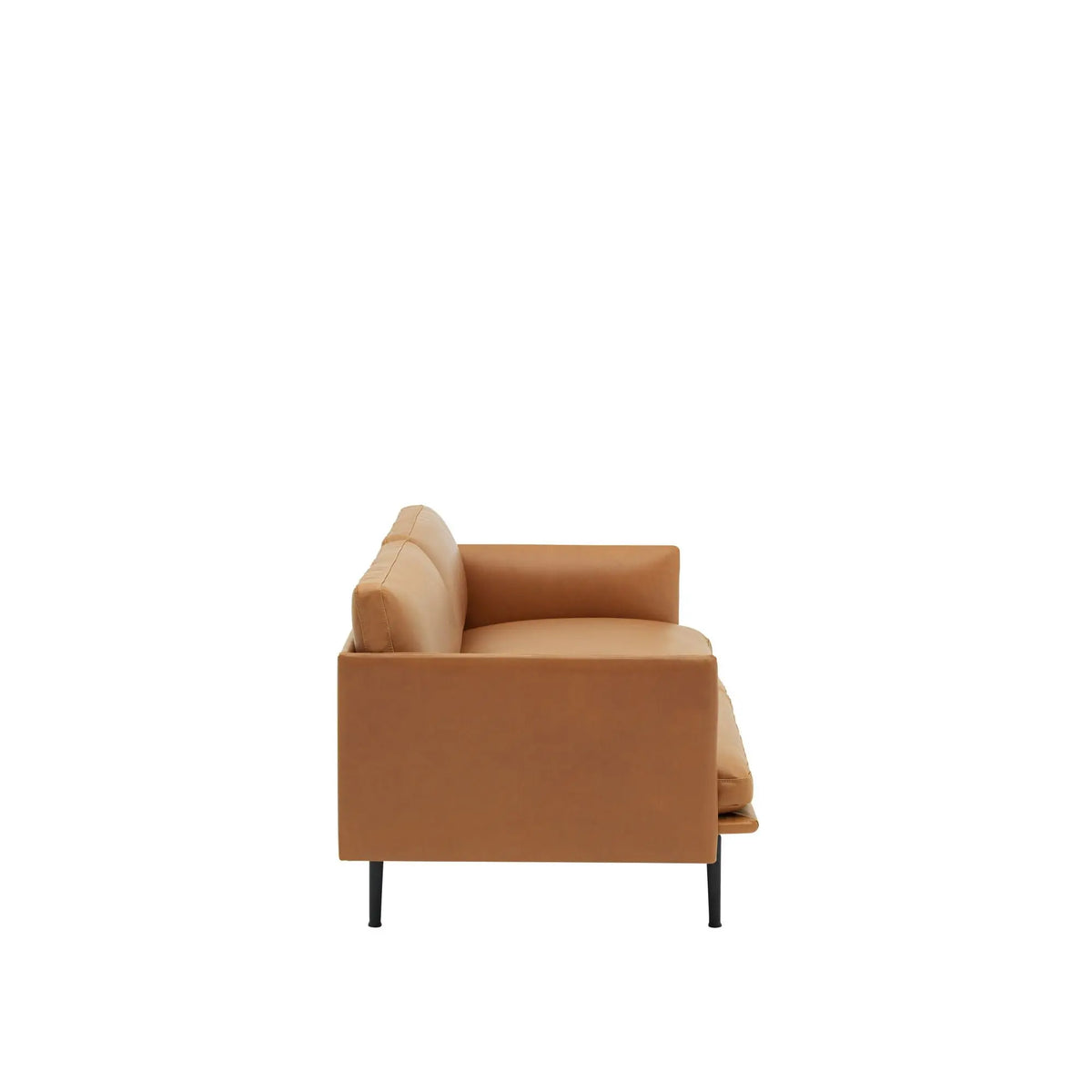 Muuto Outline 220cm sohva Cognac nahka/musta Muuto
