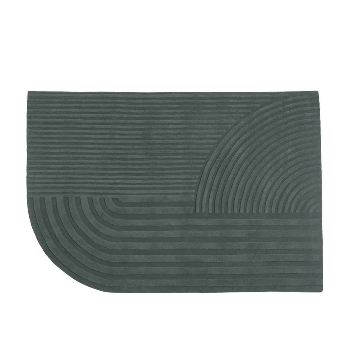 Muuto Relevo matto 170x240 tummanvihreä - Laatukaluste