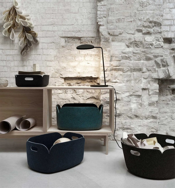 Muuto Restore Round musta melange - Laatukaluste