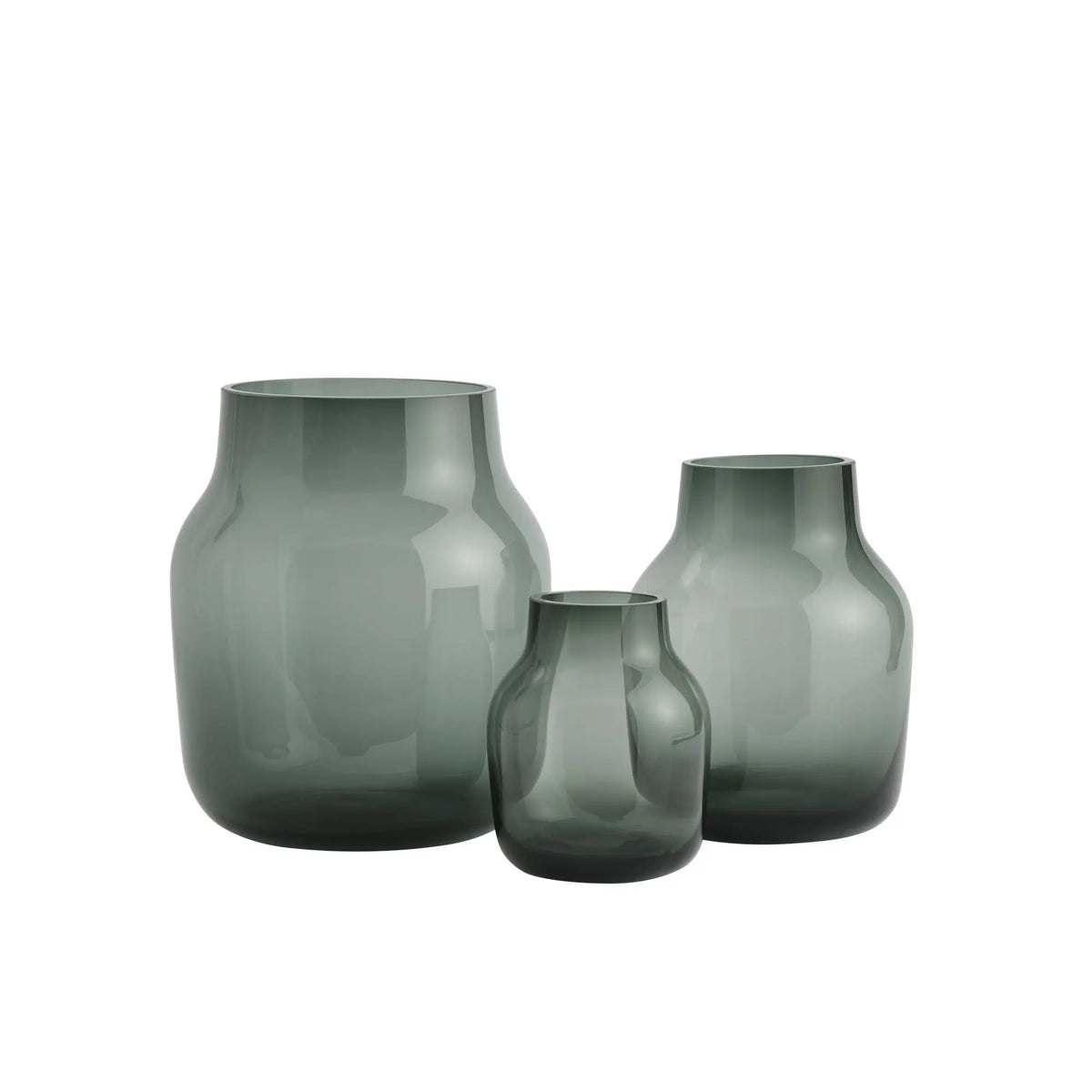 Muuto Silent maljakko Ø20 tummanvihreä - Laatukaluste