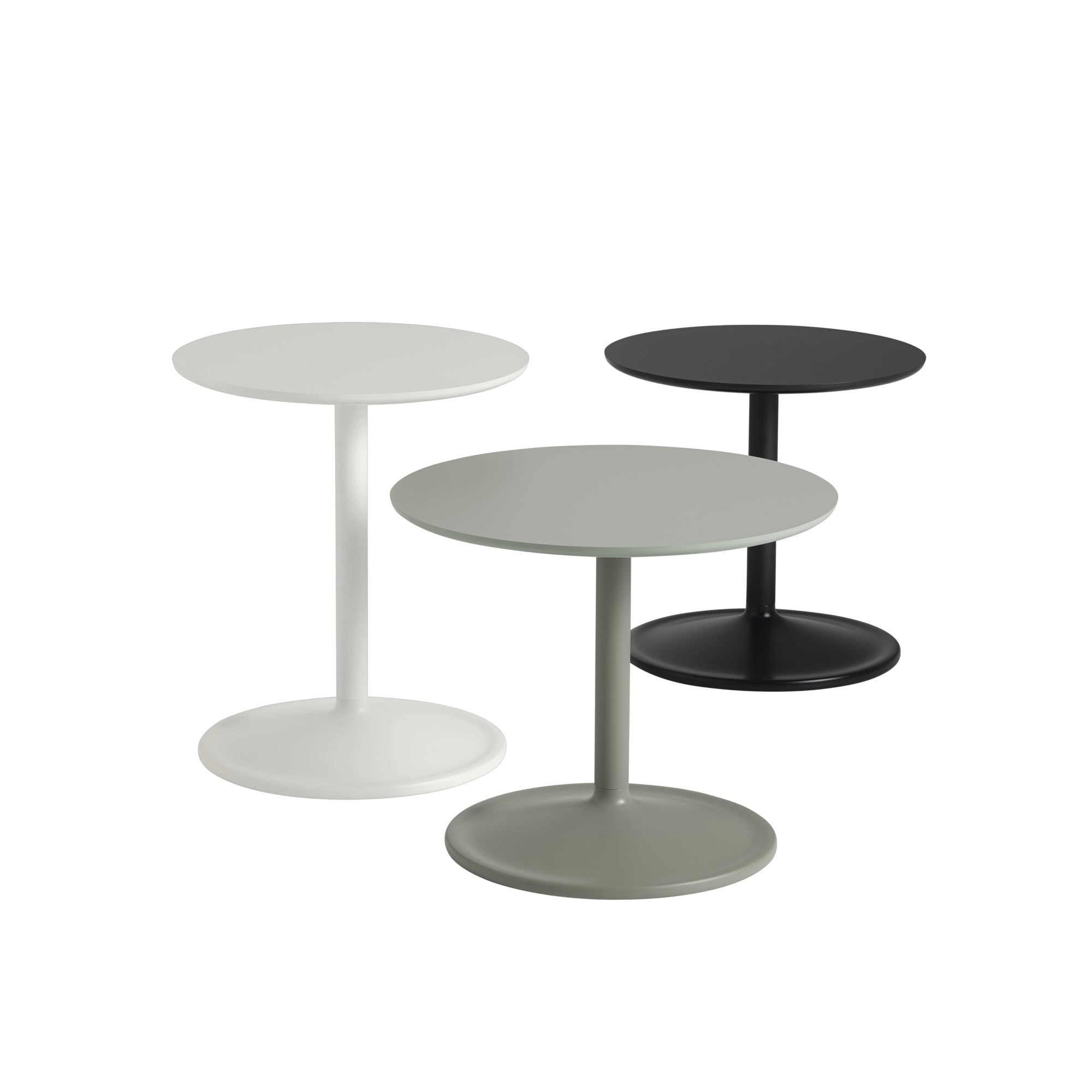 Muuto Soft sivupöytä Ø41 matala musta - Laatukaluste