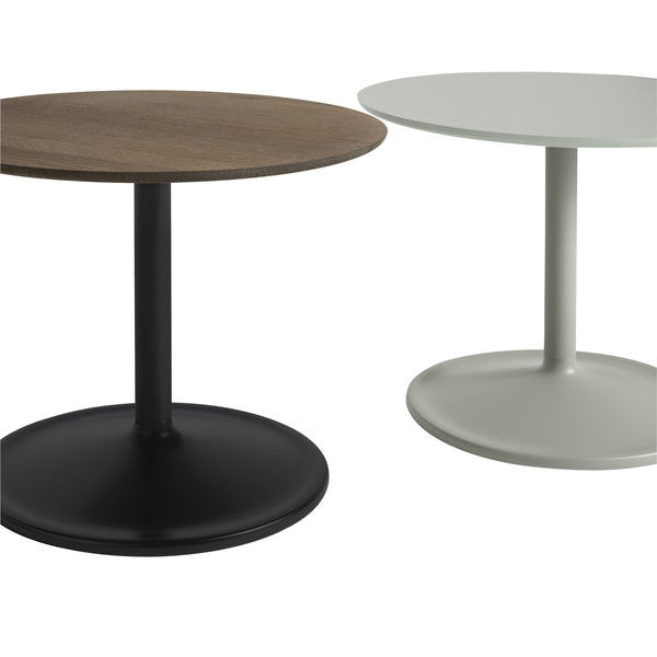Muuto Soft sivupöytä Ø48 matala tumma tammi/musta - Laatukaluste