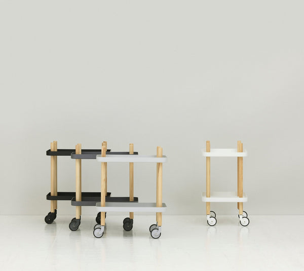 Normann Copenhagen Block tarjoiluvaunu vaaleanharmaa - Laatukaluste