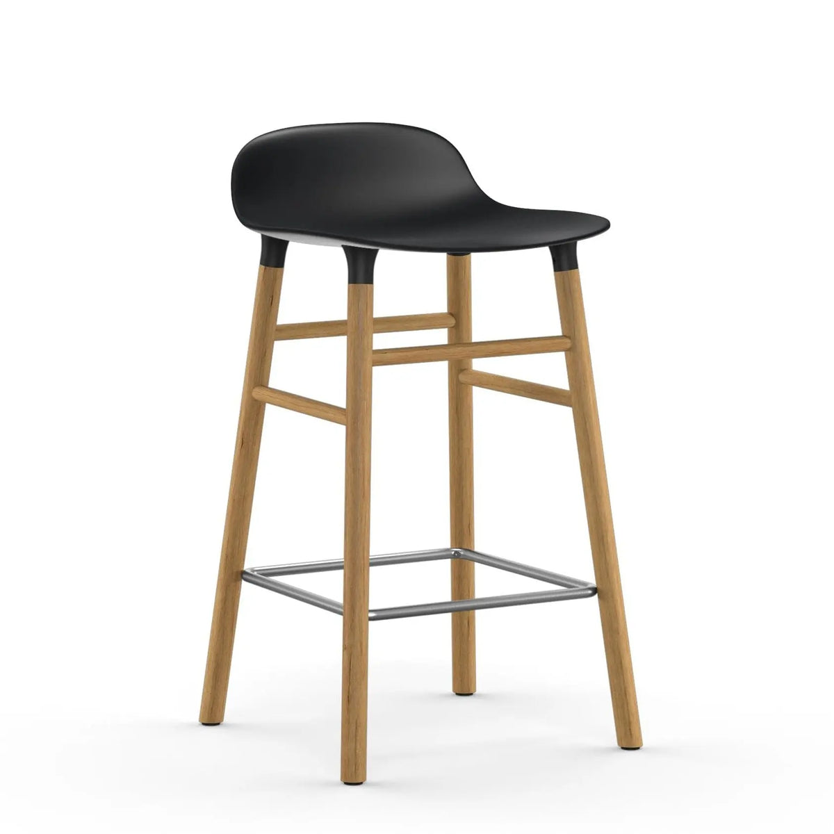 Normann Copenhagen Form baarituoli musta/tammi - Laatukaluste