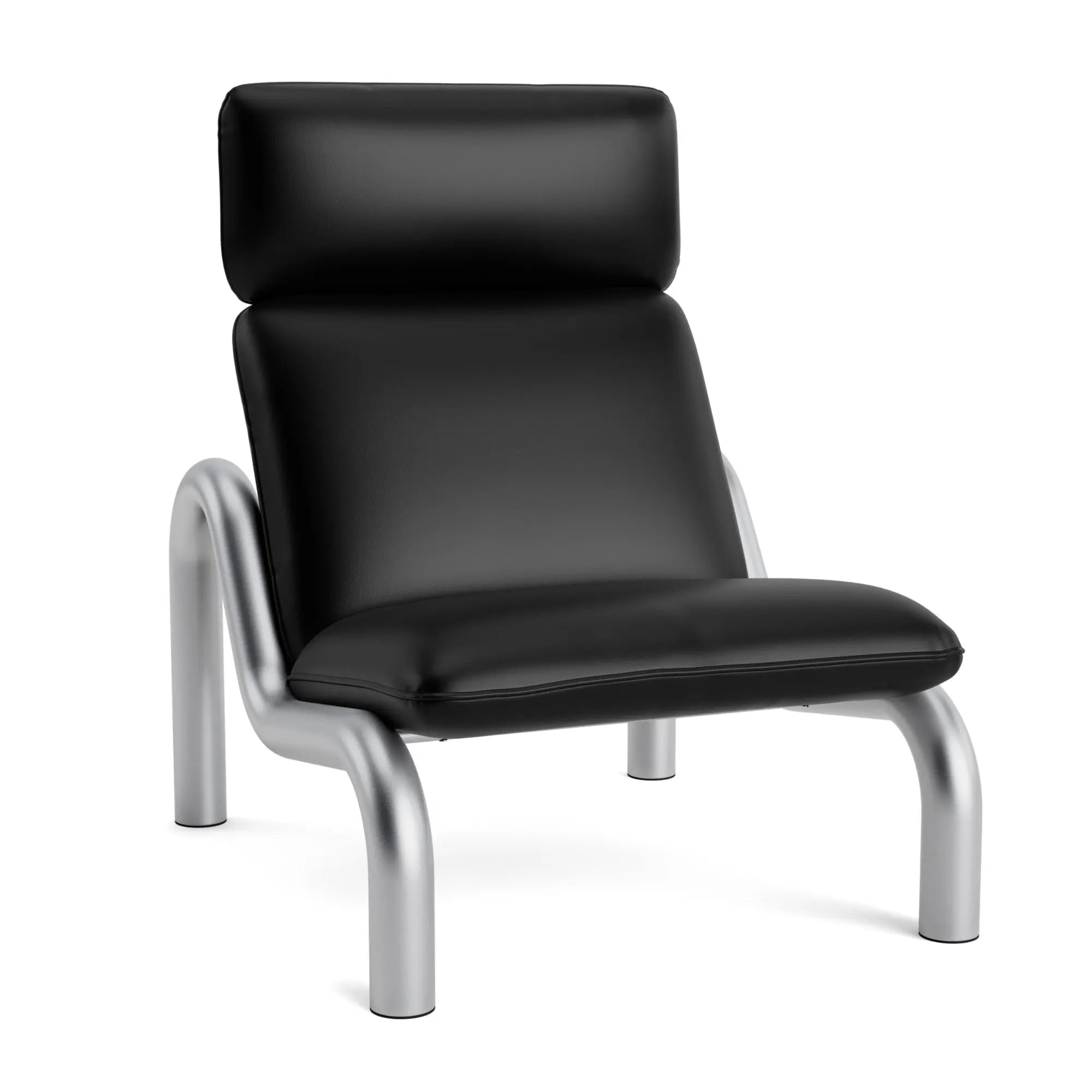 Normann Copenhagen Tube lepotuoli teräs/musta nahka Normann Copenhagen