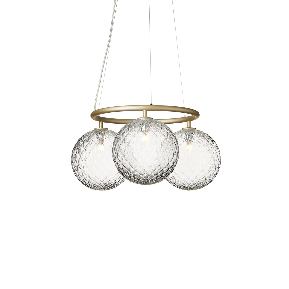 Nuura Miira 3 Circular pendant lamp brass/clear
