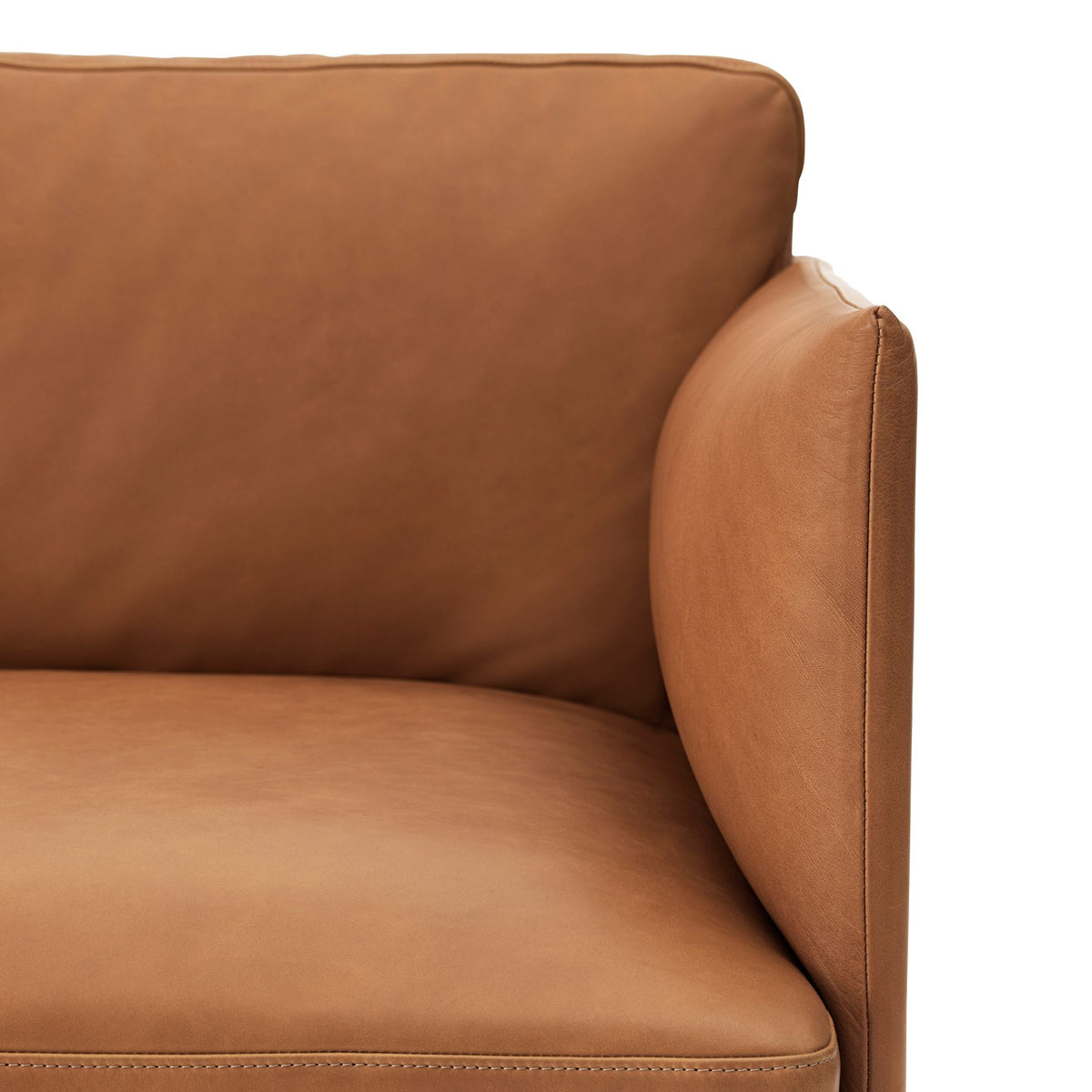Muuto Outline 220cm sofa Refine leather cognac/polished aluminum