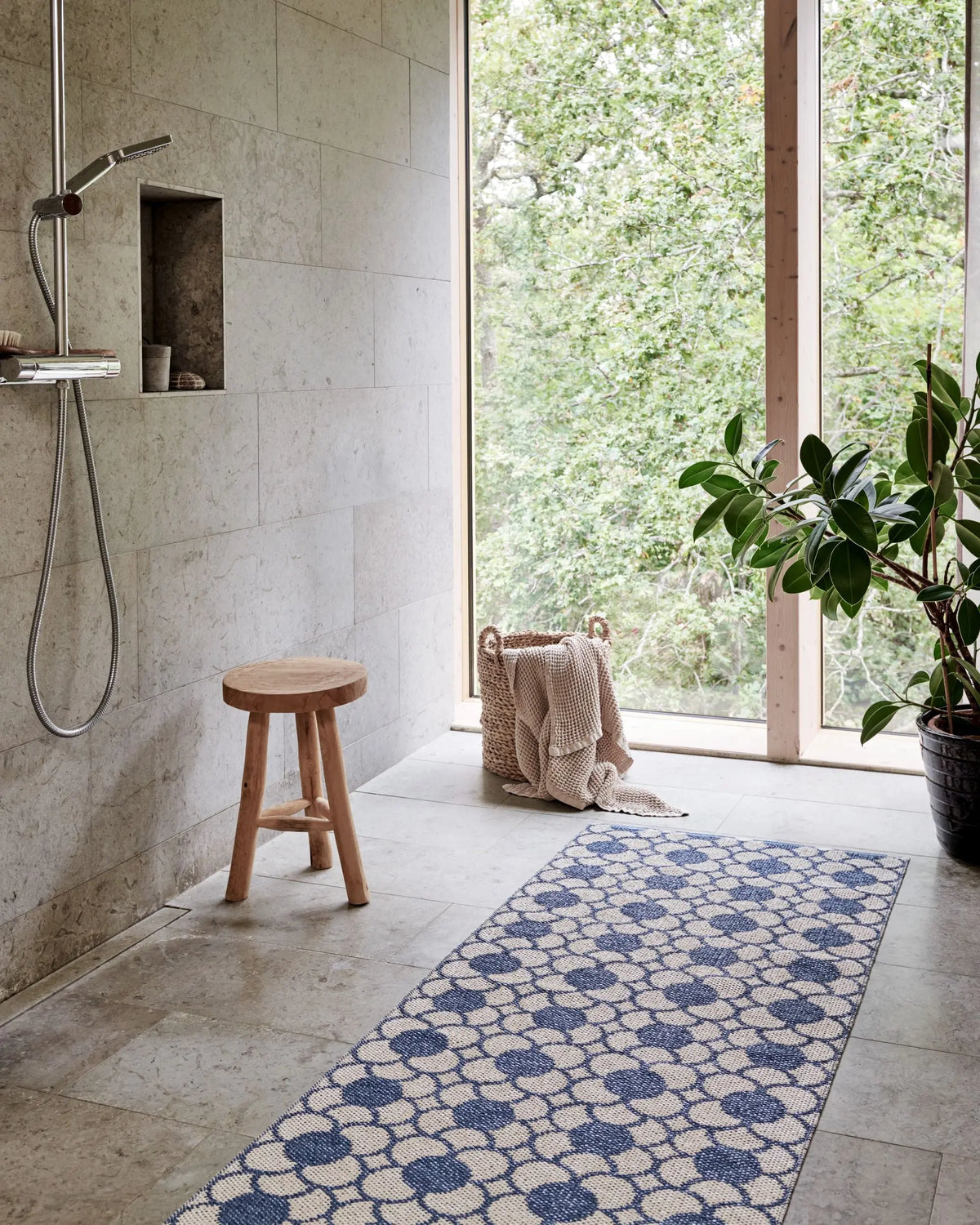 Pappelina Anya matto 70x200 river blue Pappelina