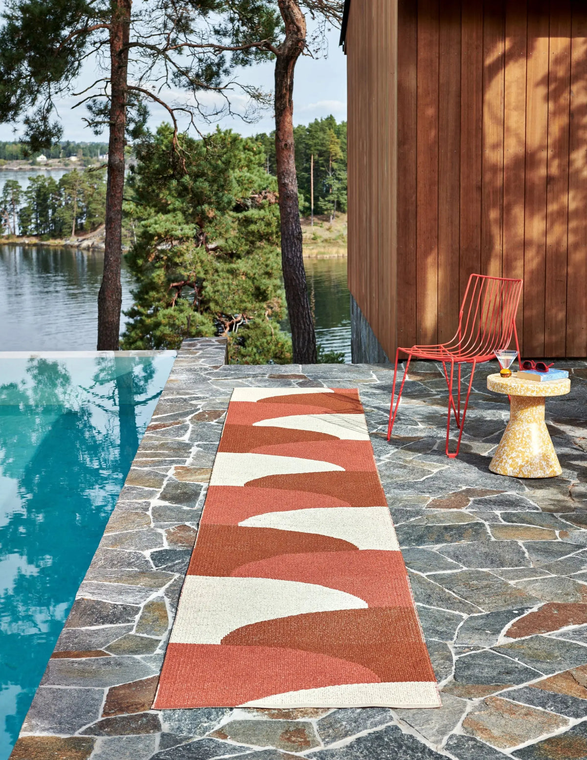 Pappelina Hill matto 70x180 brick/rust/cream Pappelina