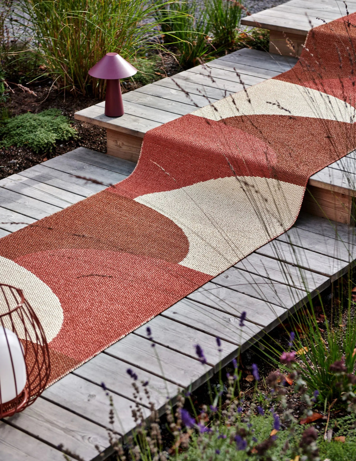 Pappelina Hill matto 70x180 brick/rust/cream Pappelina