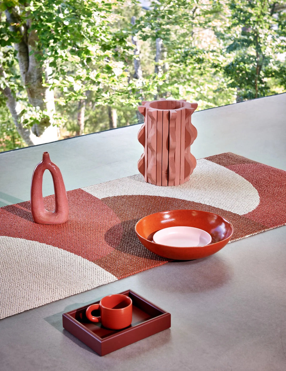 Pappelina Hill matto 70x180 brick/rust/cream Pappelina