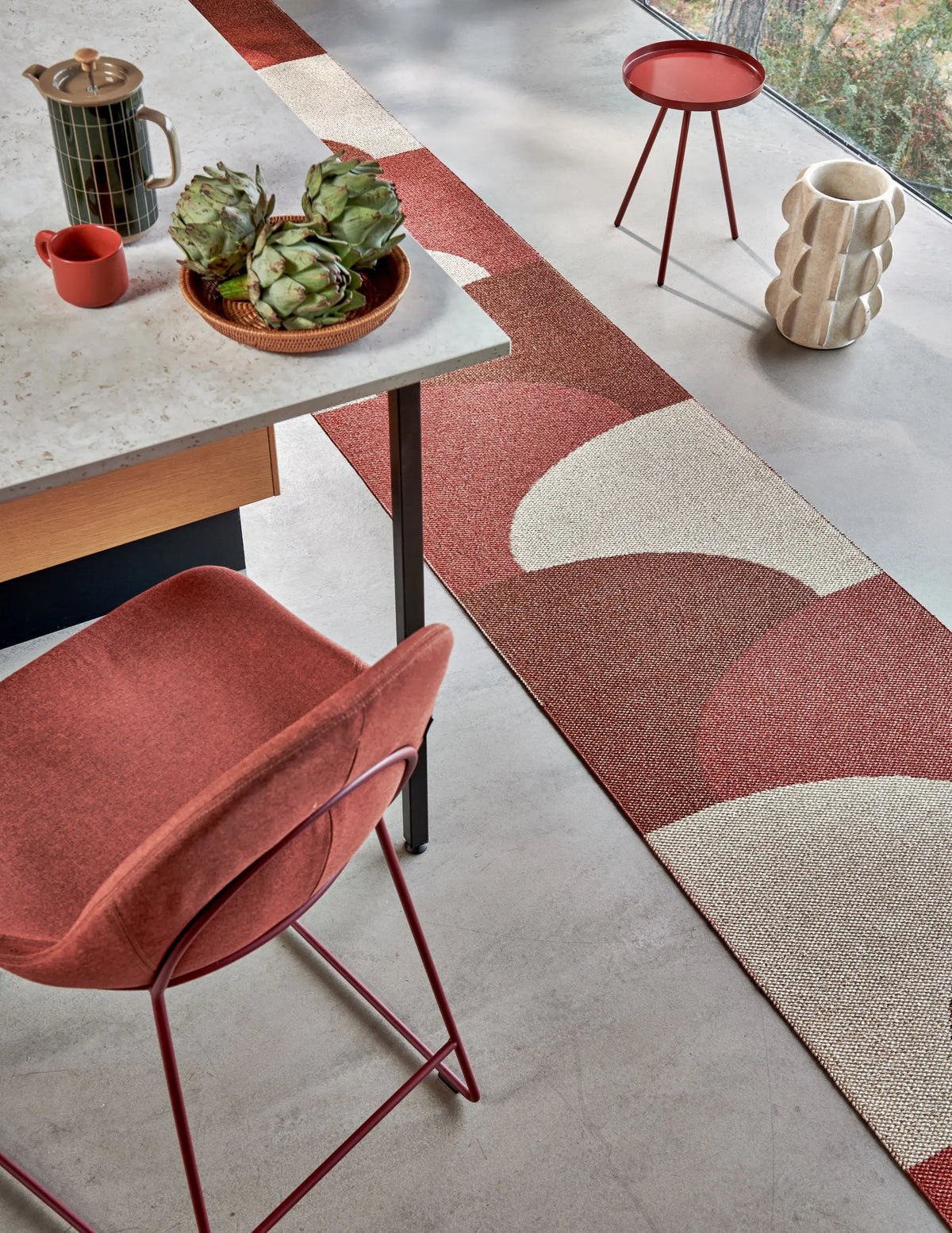 Pappelina Hill matto 70x180 brick/rust/cream Pappelina