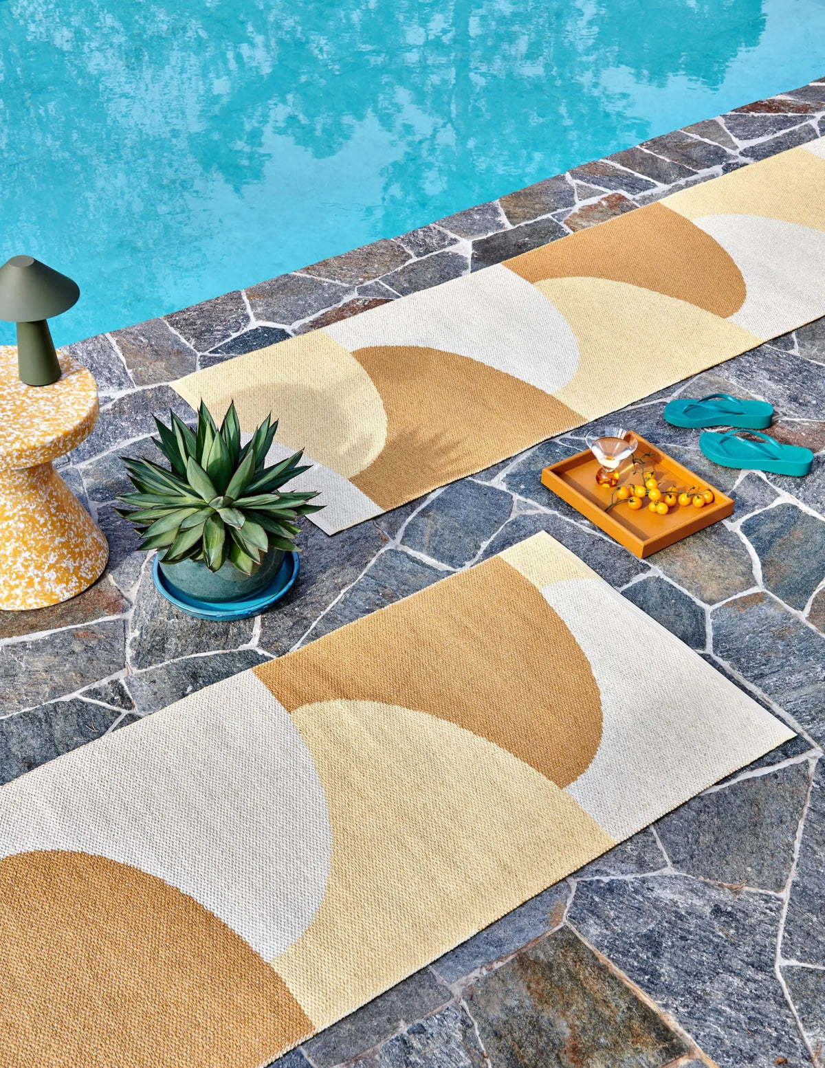 Pappelina Hill matto 70x180 ochre/pale yellow/cream Pappelina