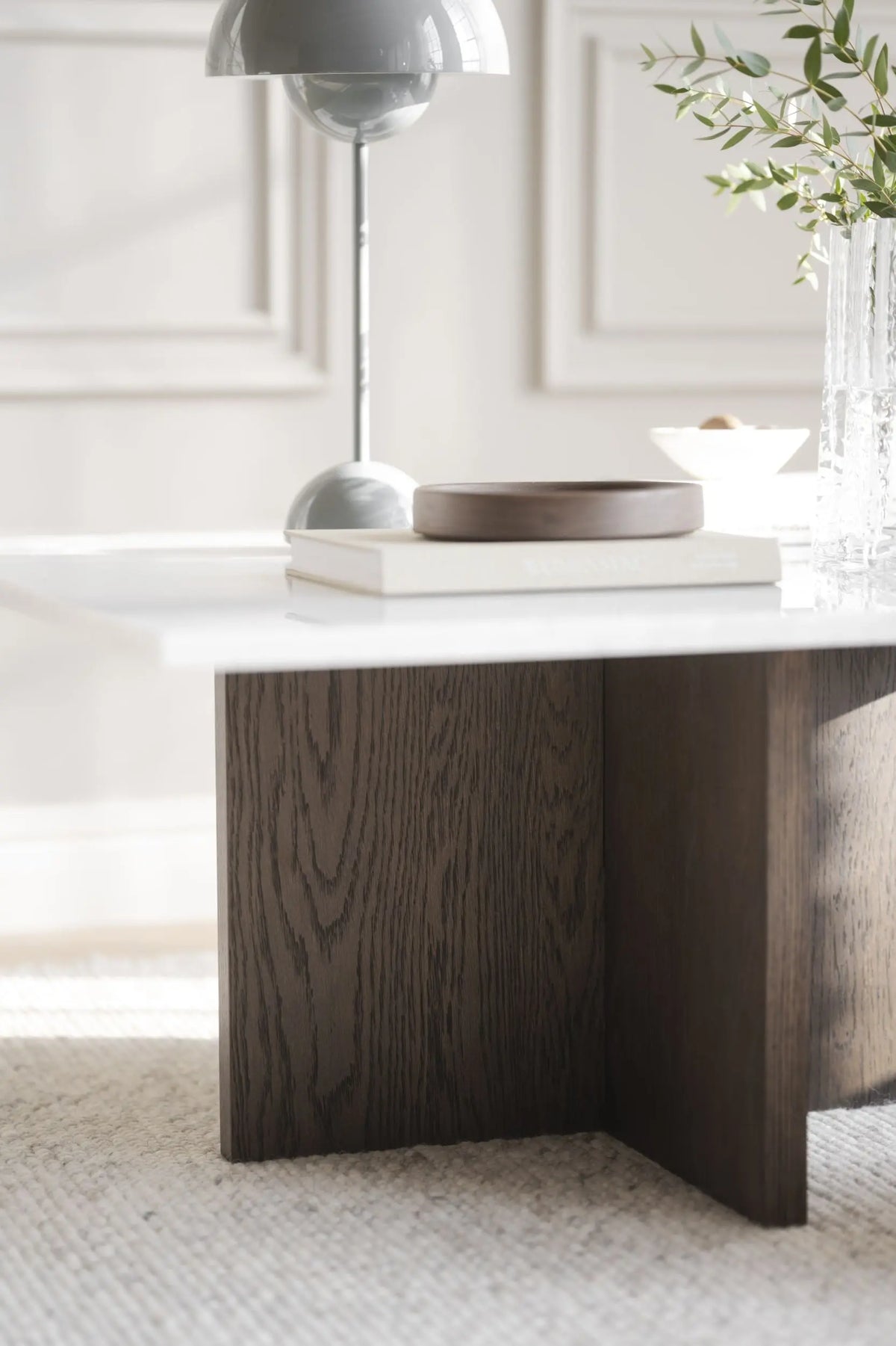 Rowico Brooksville sohvapöytä 90x90 tumma tammi/valkoinen Rowico