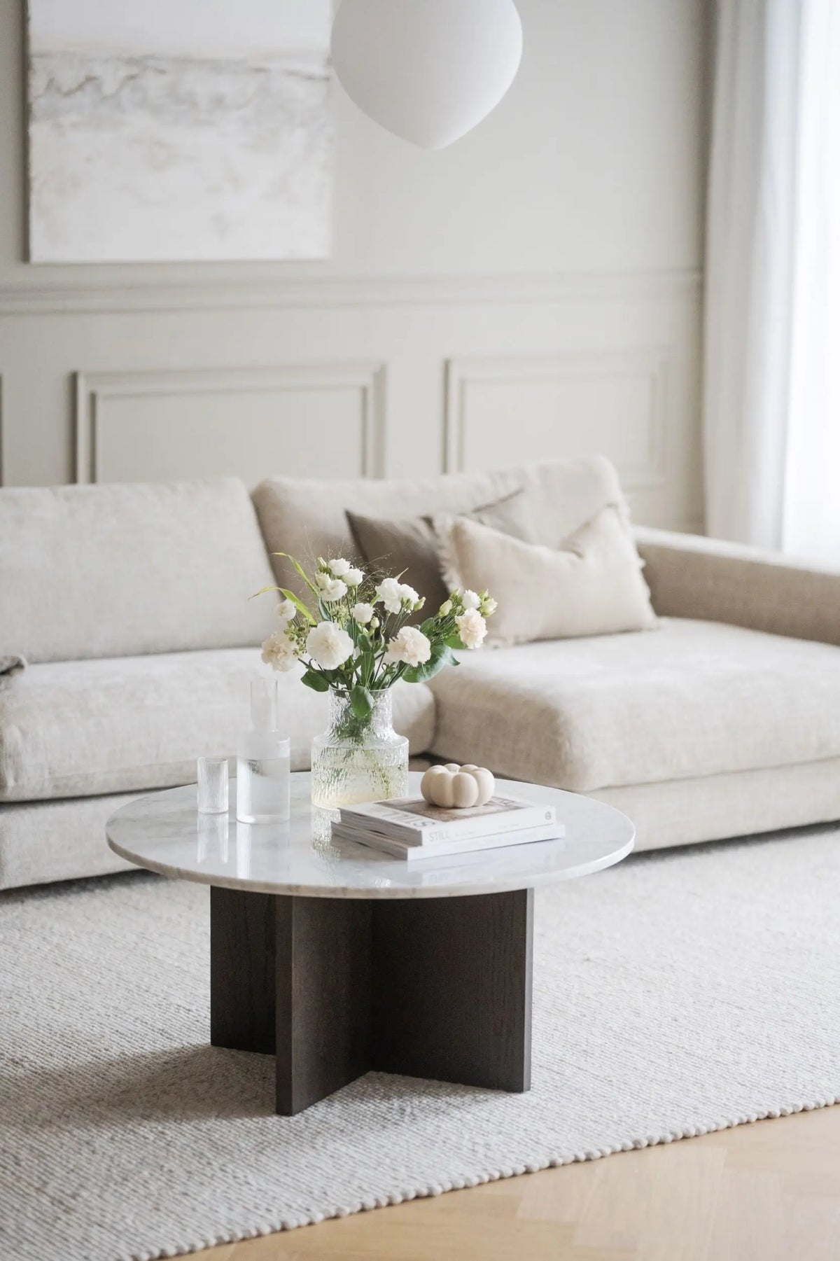 Rowico Brooksville sohvapöytä Ø90 tumma tammi/valkoinen Rowico