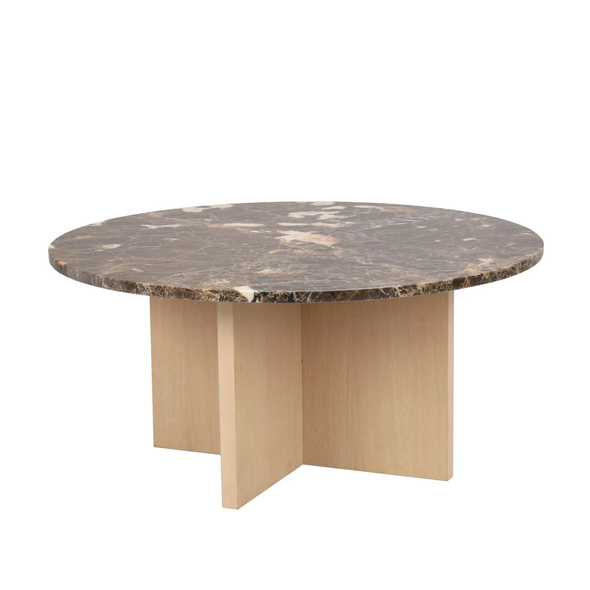 Rowico Brooksville sohvapöytä Ø90 valkolakattu tammi/ruskea Rowico