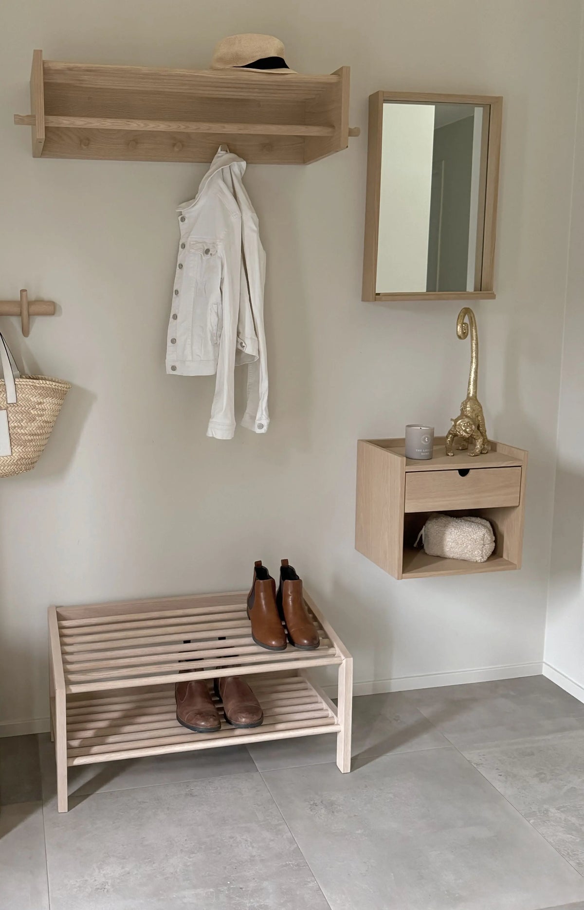 Rowico Hillmond kenkäteline valkolakattu tammi Rowico