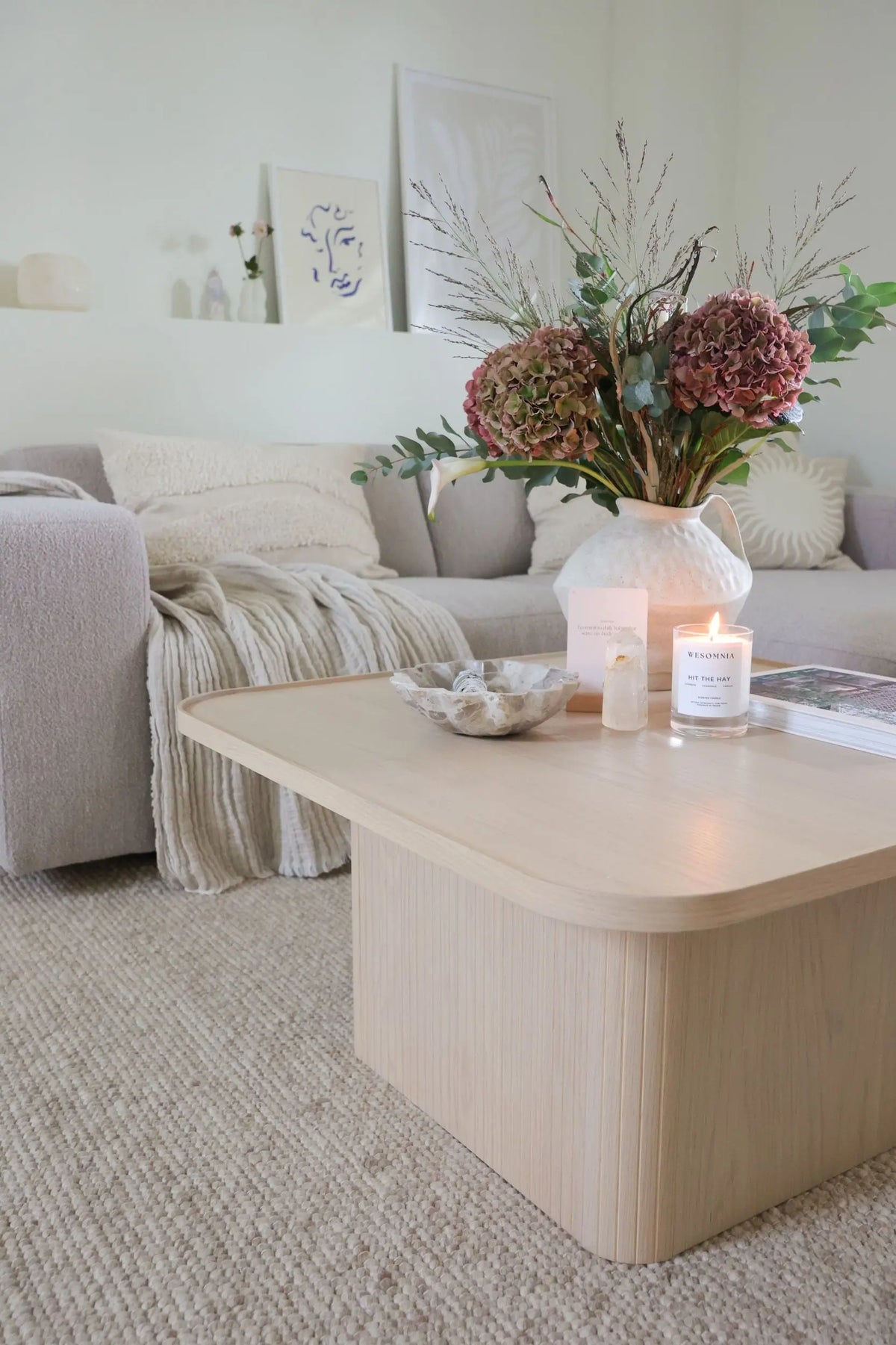 Rowico Sullivan sohvapöytä 80x80 valkolakattu tammi Rowico