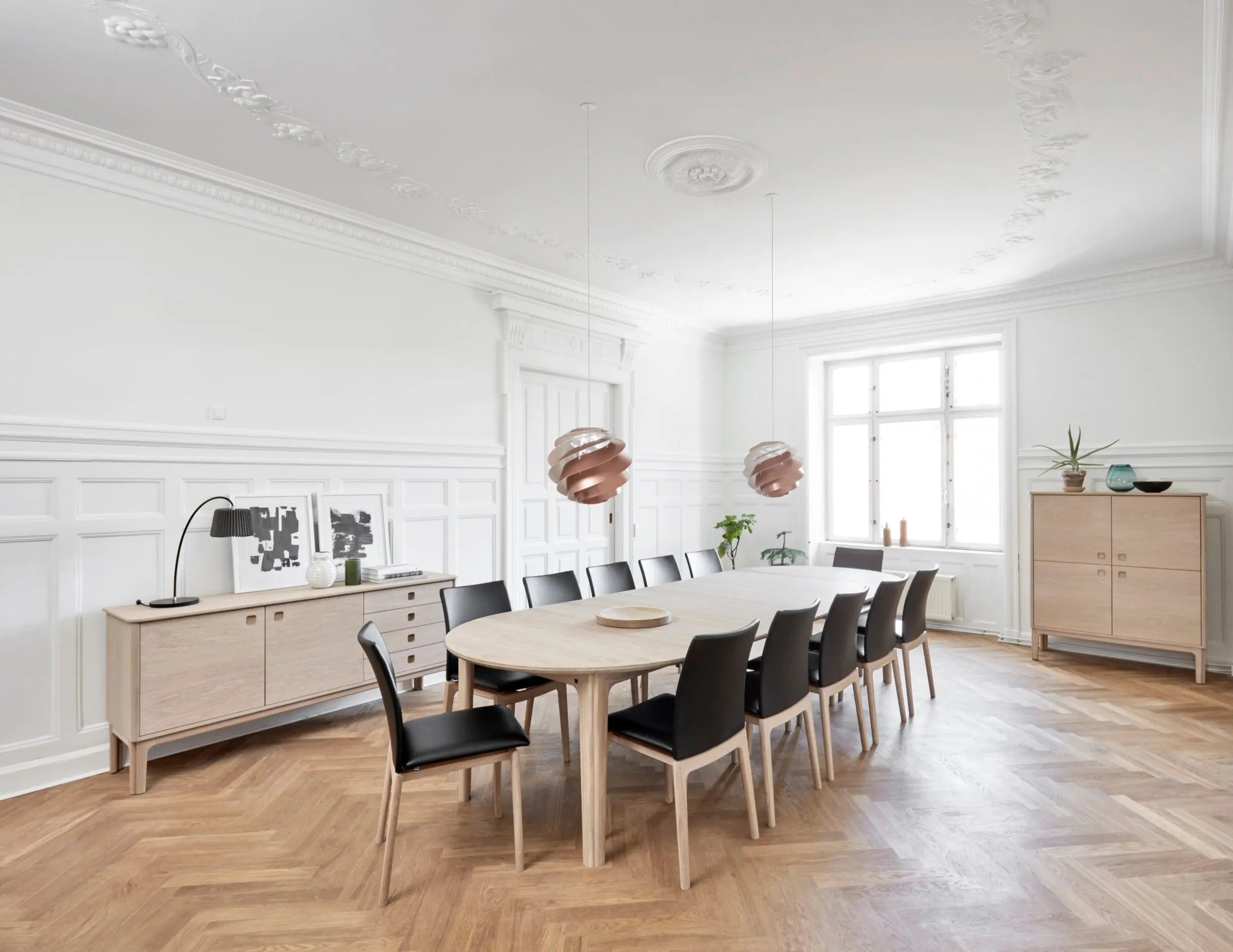 Skovby #112 jatkettava pöytä valkoöljytty tammi Skovby