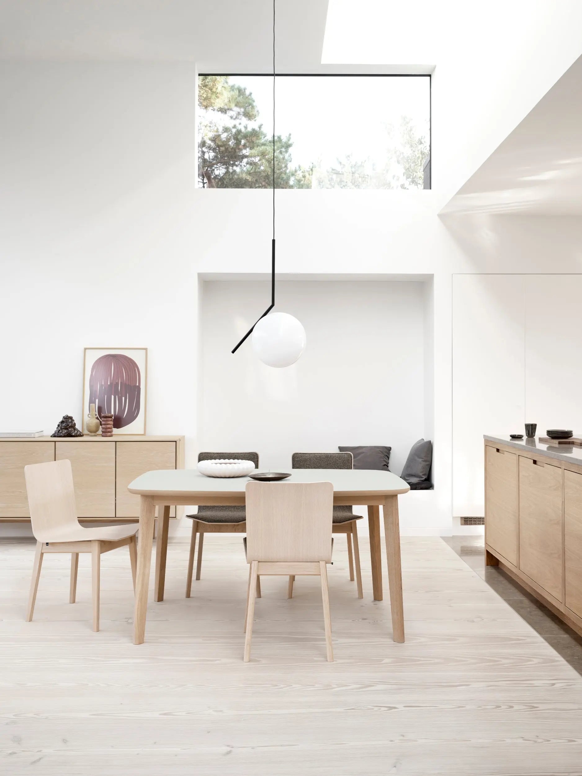 Skovby #118 jatkettava pöytä valkoöljytty tammi Skovby