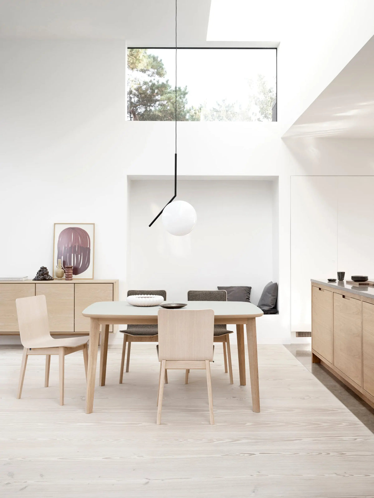 Skovby #118 jatkettava pöytä valkoöljytty tammi Skovby