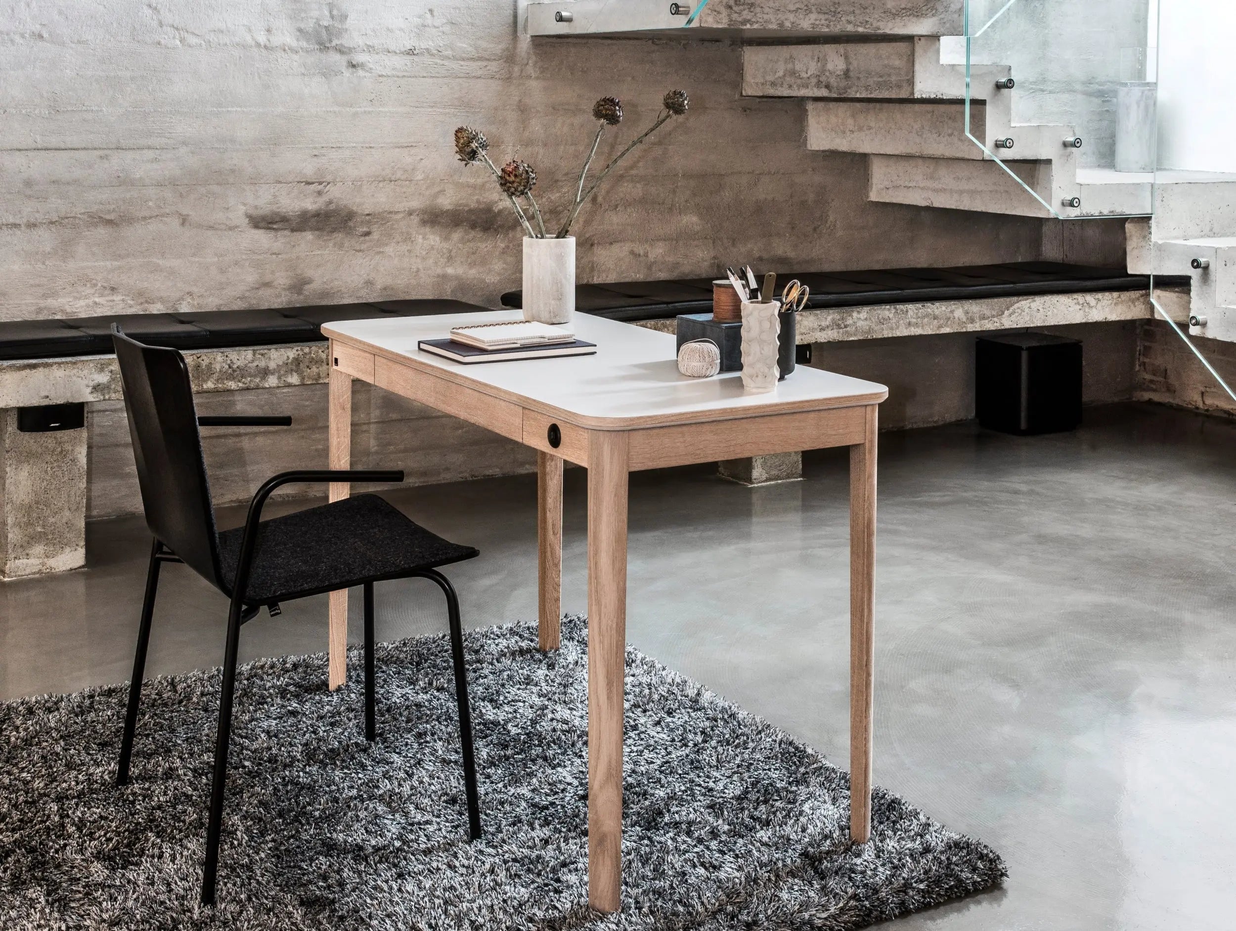 Skovby #131 työpöytä valkoöljytty tammi Skovby