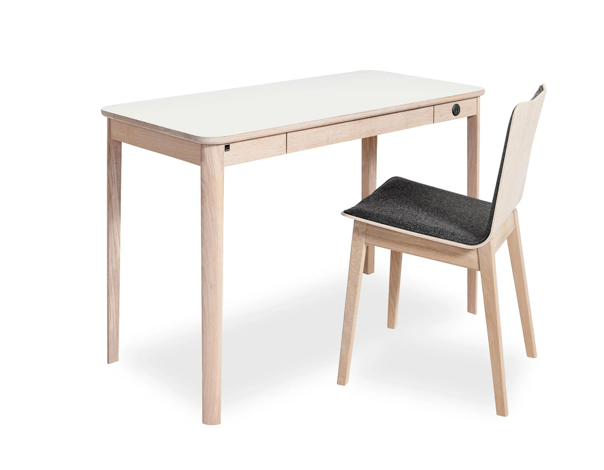 Skovby #131 työpöytä valkoöljytty tammi/valkoinen Skovby