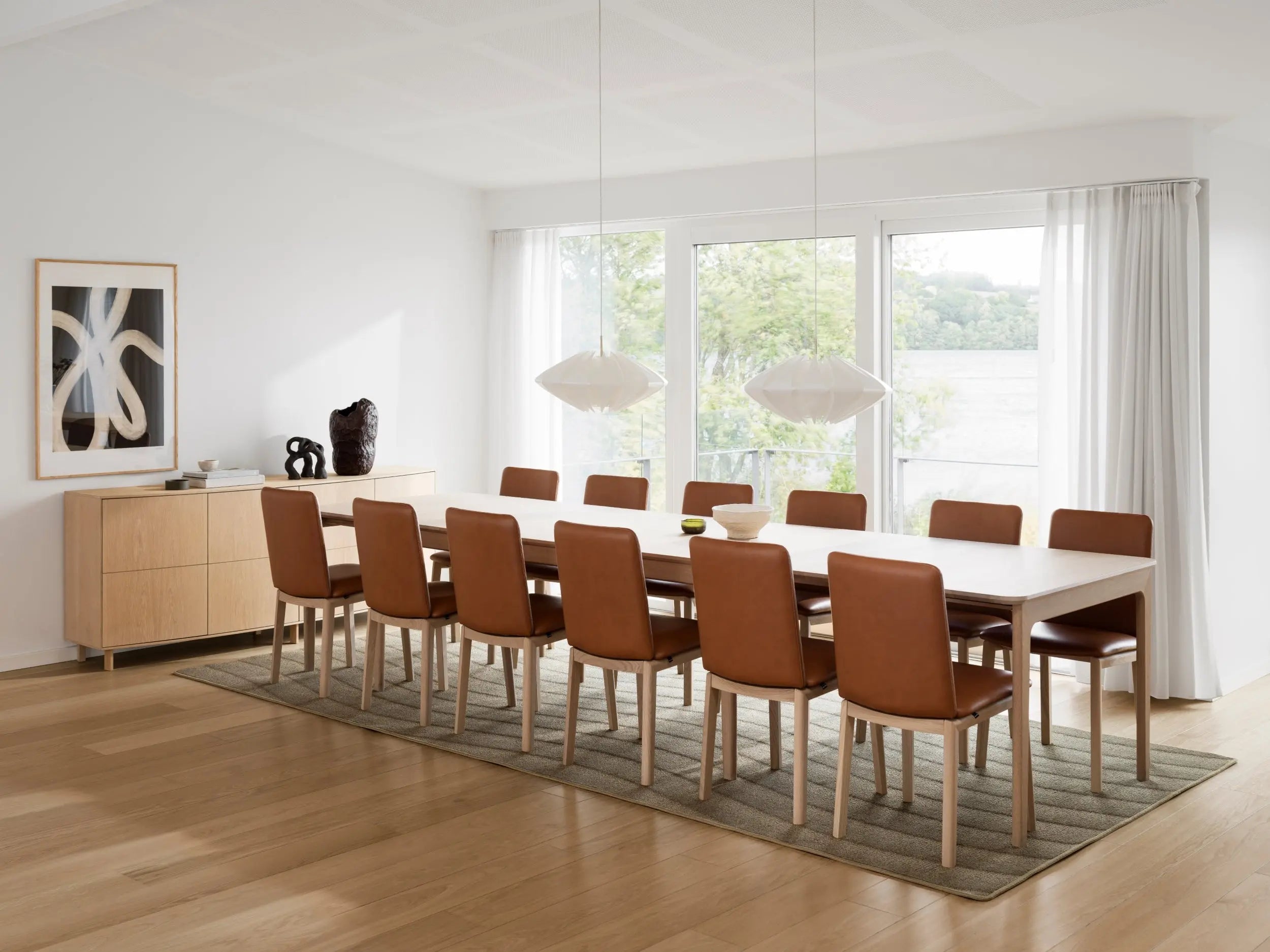 Skovby #27 jatkettava pöytä öljytty tammi/valkoinen laminaatti Skovby