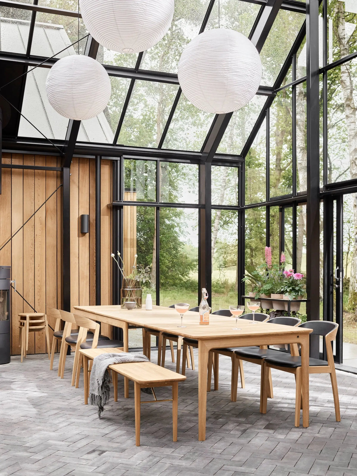 Skovby #27 jatkettava pöytä öljytty tammi/valkoinen laminaatti Skovby