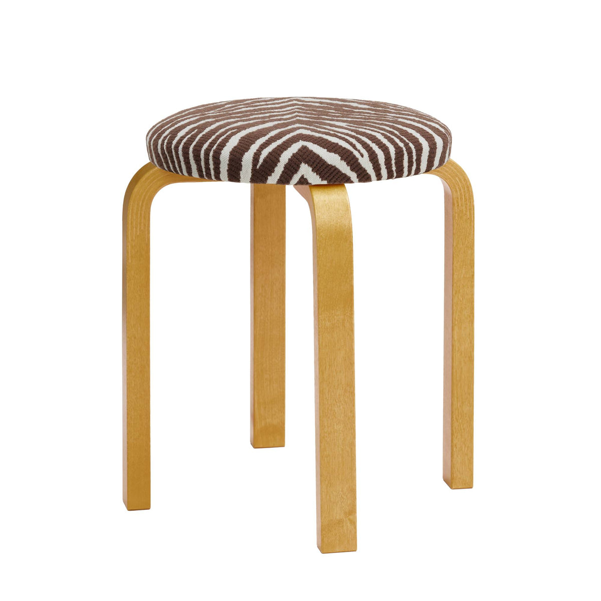 Artek E60 stool Zebra brown/honey stained birch