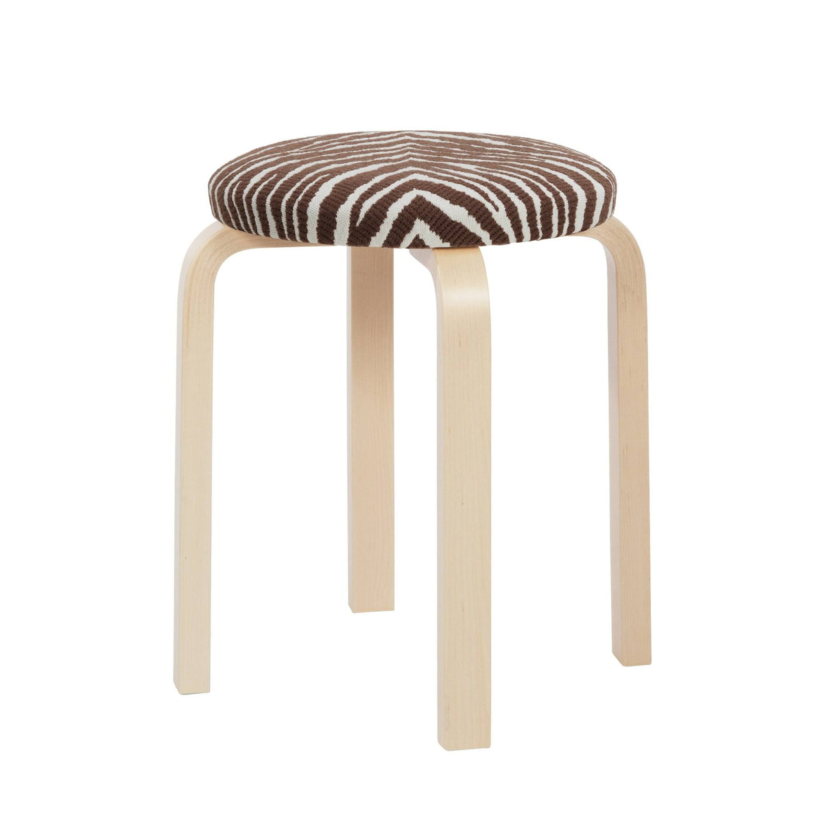 Artek E60 stool Zebra brown/birch