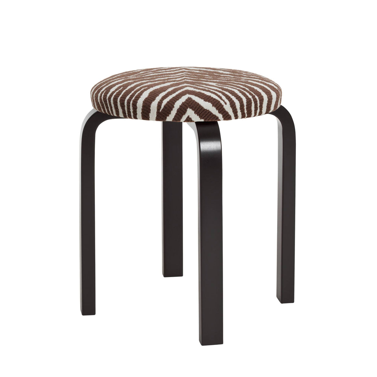 Artek E60 stool Zebra brown/black