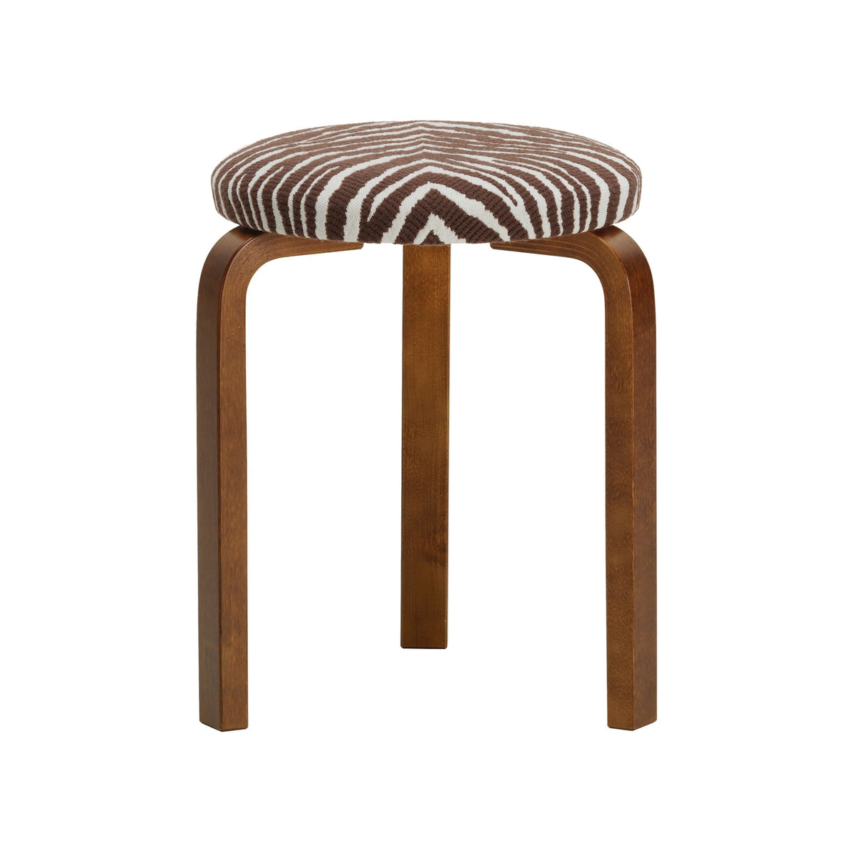 Artek 60 stool Zebra brown/walnut