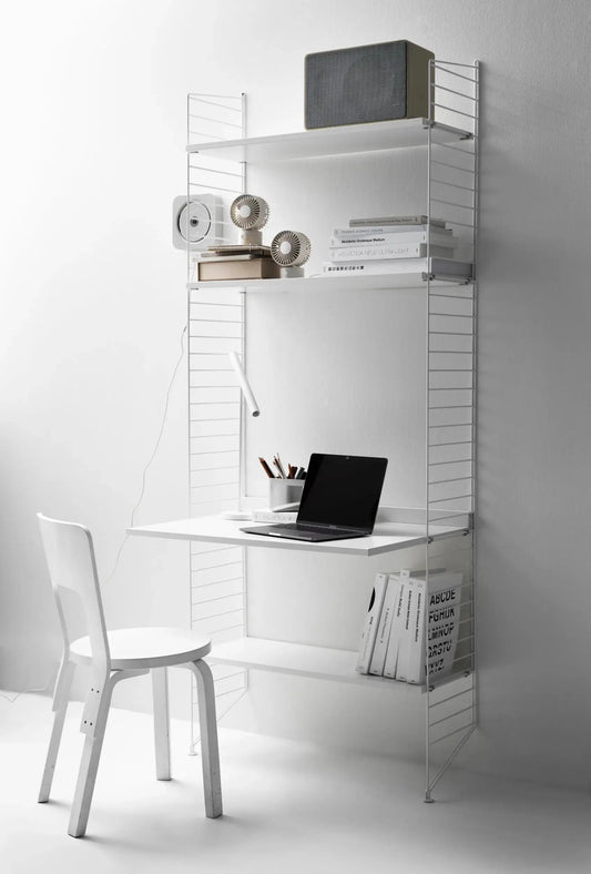 String System kokonaisuus hyllyt+työtaso valkoinen String Furniture