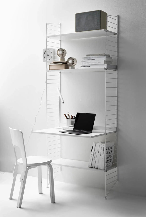 String System kokonaisuus hyllyt+työtaso valkoinen String Furniture