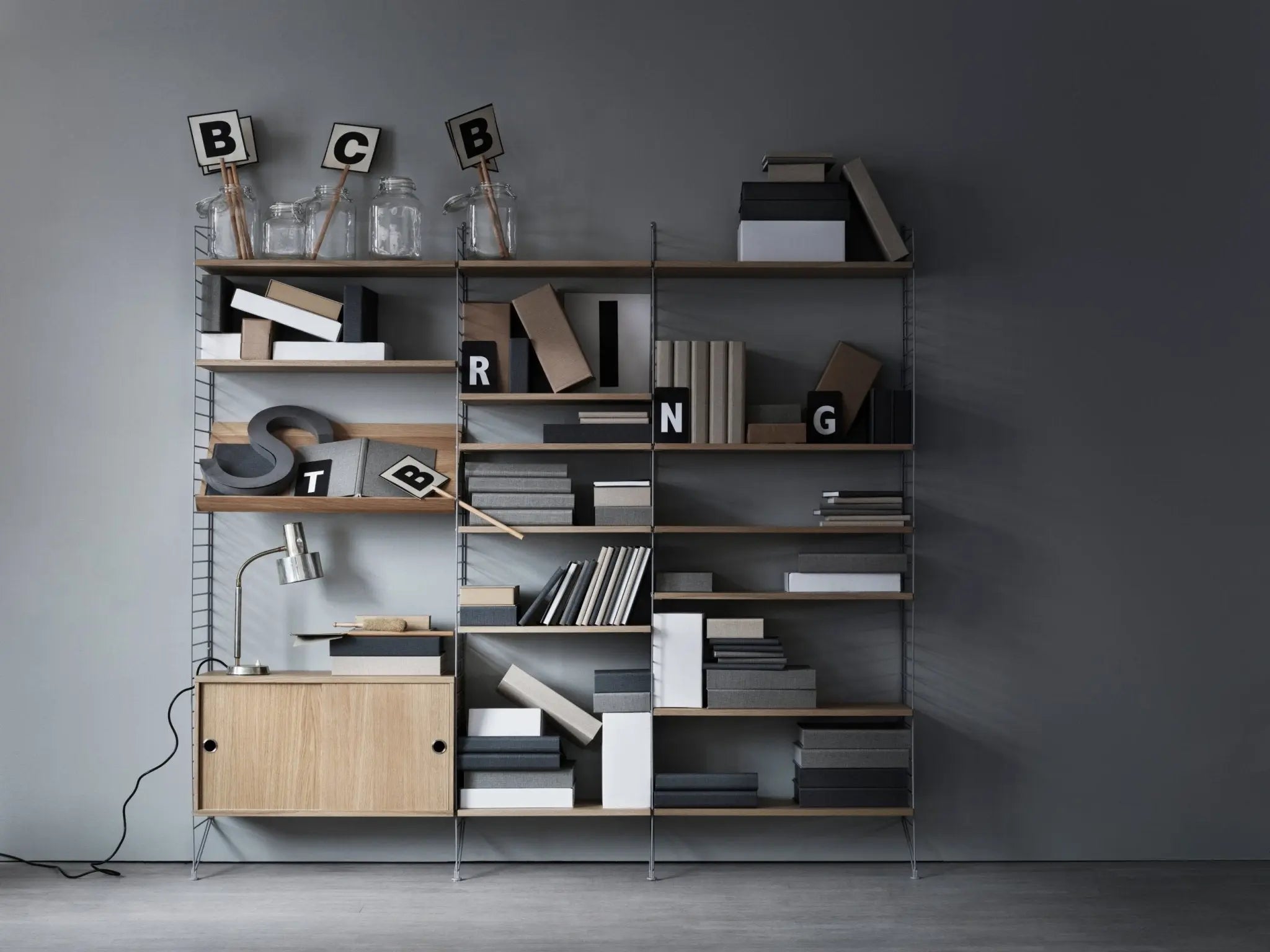 String System hylly 58x20 tammi 3 kpl - Laatukaluste