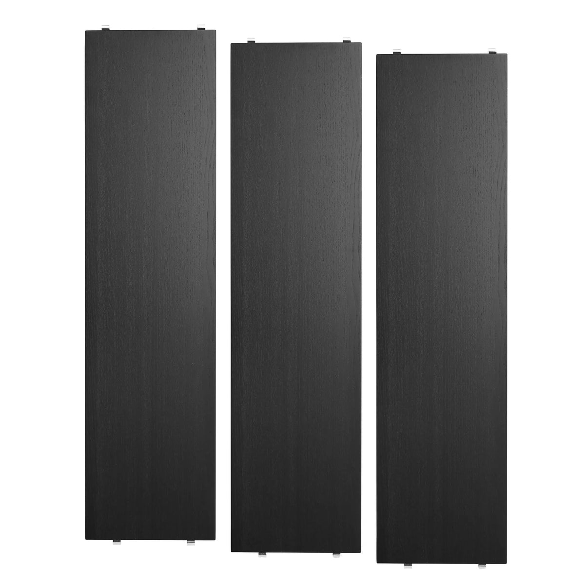 String System hylly 78x20 musta 3 kpl - Laatukaluste