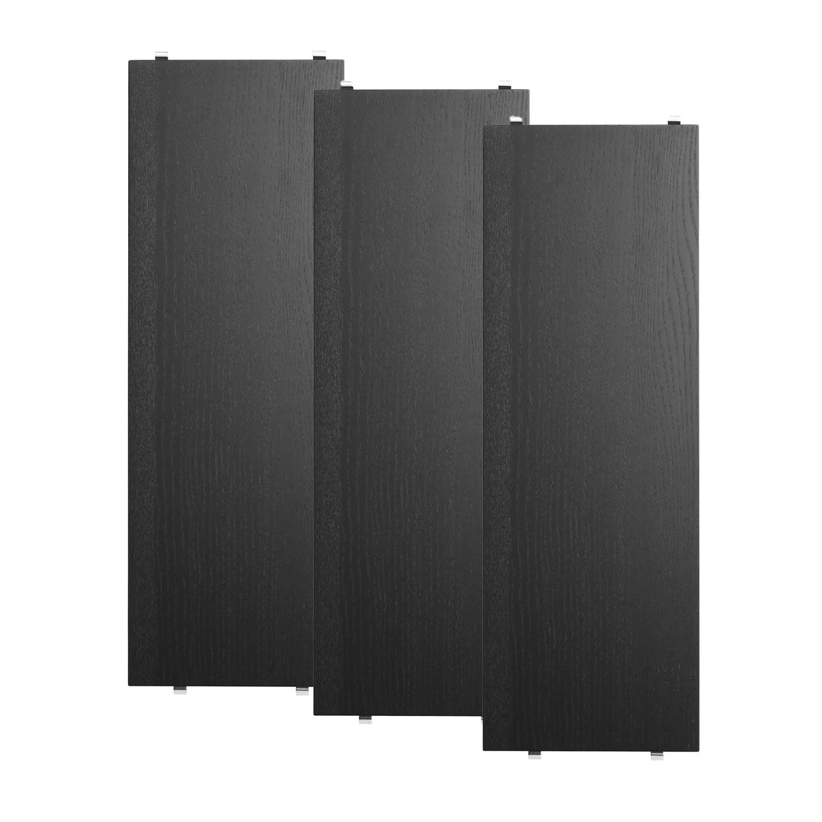 String System hylly 78x30 musta 3 kpl - Laatukaluste