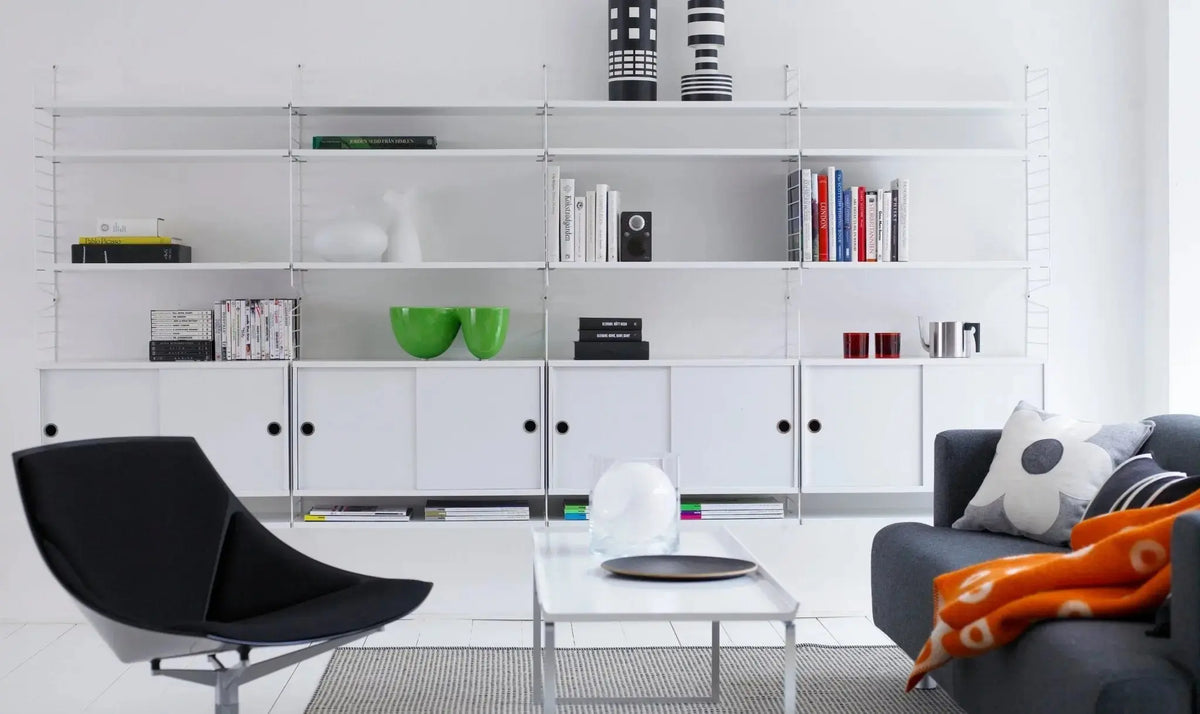 String System hylly 78x30 valkoinen 3 kpl - Laatukaluste