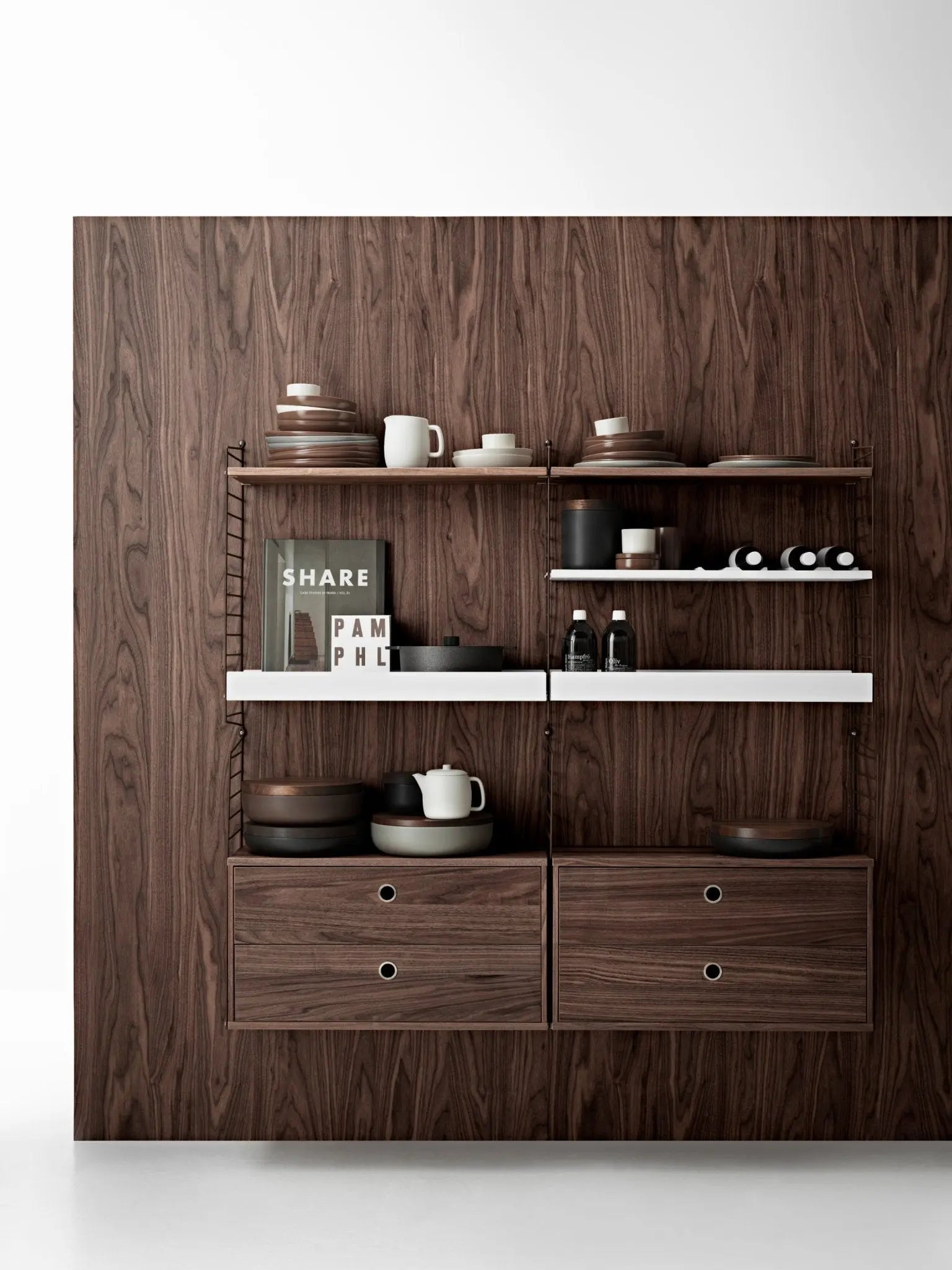 String System laatikosto 78cm pähkinä - Laatukaluste