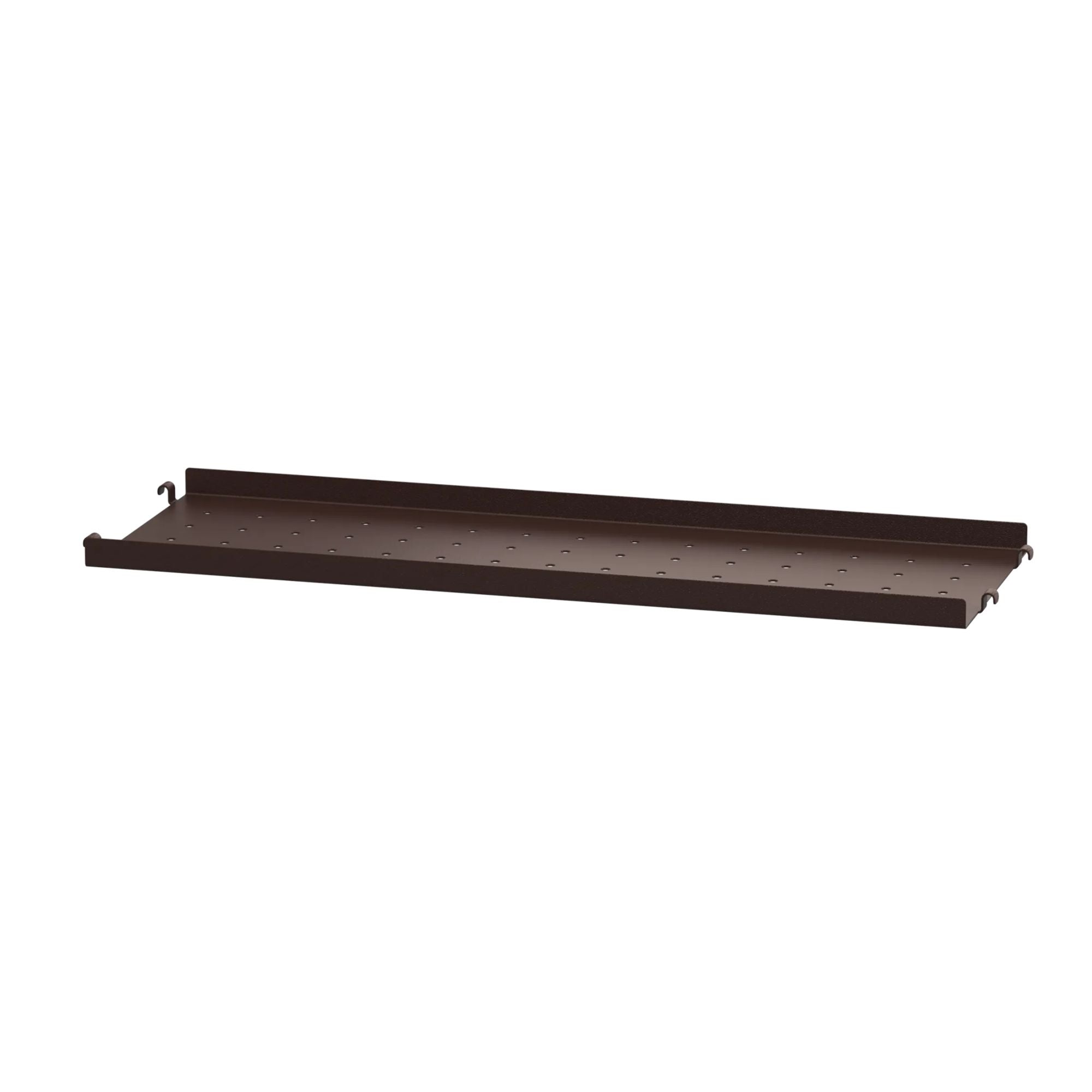 String System metallihylly matala reuna 58x20 tummanruskea String Furniture